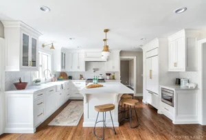 White U-shaped Kitchen 